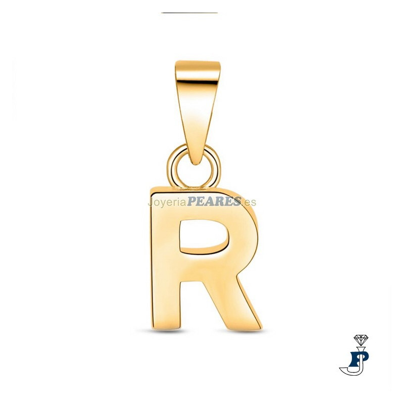 Colgante de PROMOJOYA  inicial (R) en Plata con un baño de Oro. - 162.9117037