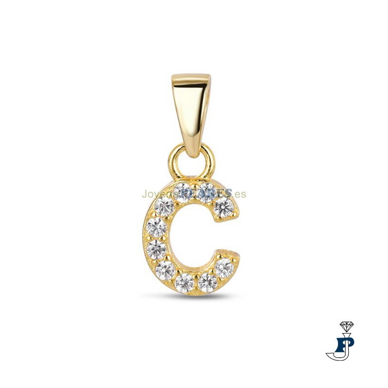 Colgante de PROMOJOYA  inicial (C) en Plata con un baño de Oro. - 162.9117048