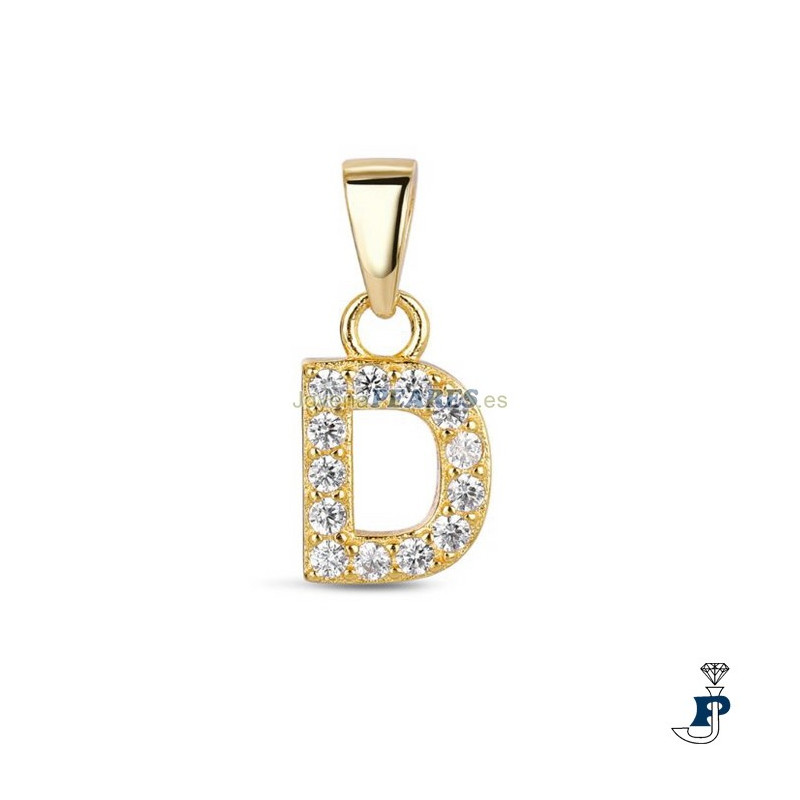 Colgante de PROMOJOYA  inicial (D) en Plata con un baño de Oro. - 162.9117049