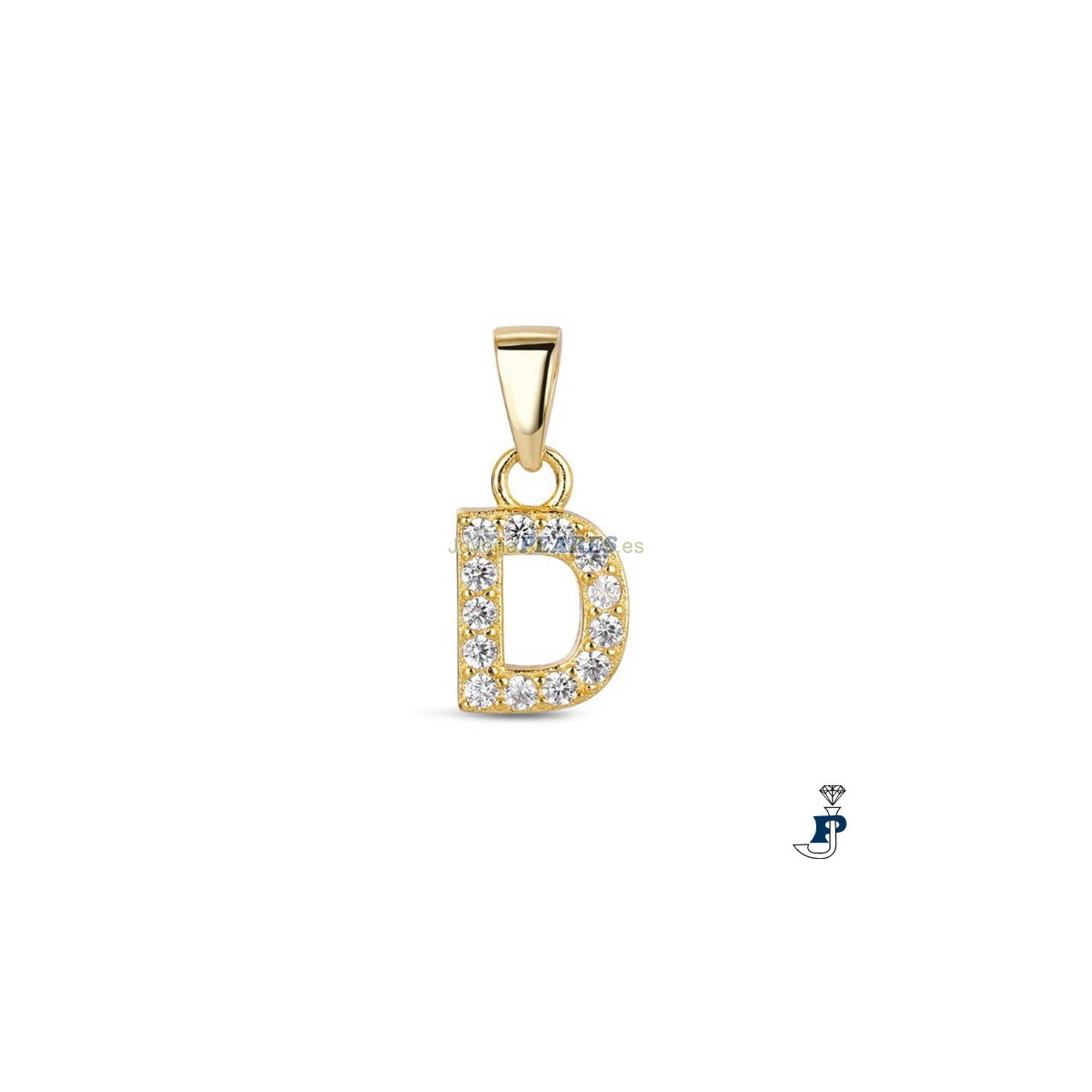 Colgante de PROMOJOYA  inicial (D) en Plata con un baño de Oro. - 162.9117049