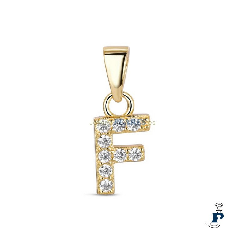 Colgante de PROMOJOYA  inicial (F) en Plata con un baño de Oro. - 162.9117051