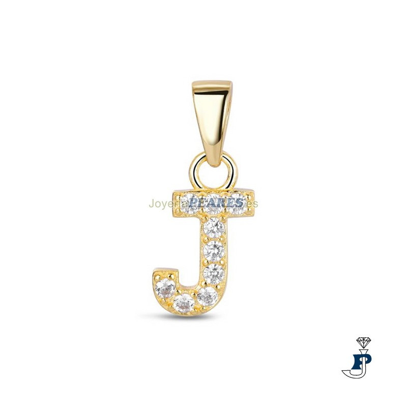 Colgante de PROMOJOYA  inicial (J) en Plata con un baño de Oro. - 162.9117055