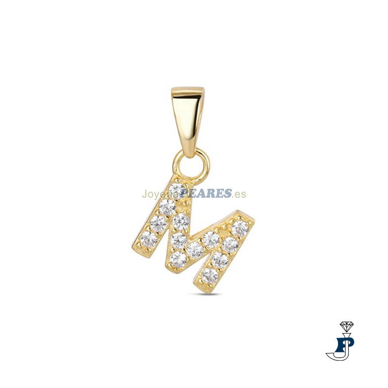 Colgante de PROMOJOYA  inicial (M) en Plata con un baño de Oro. - 162.9117059