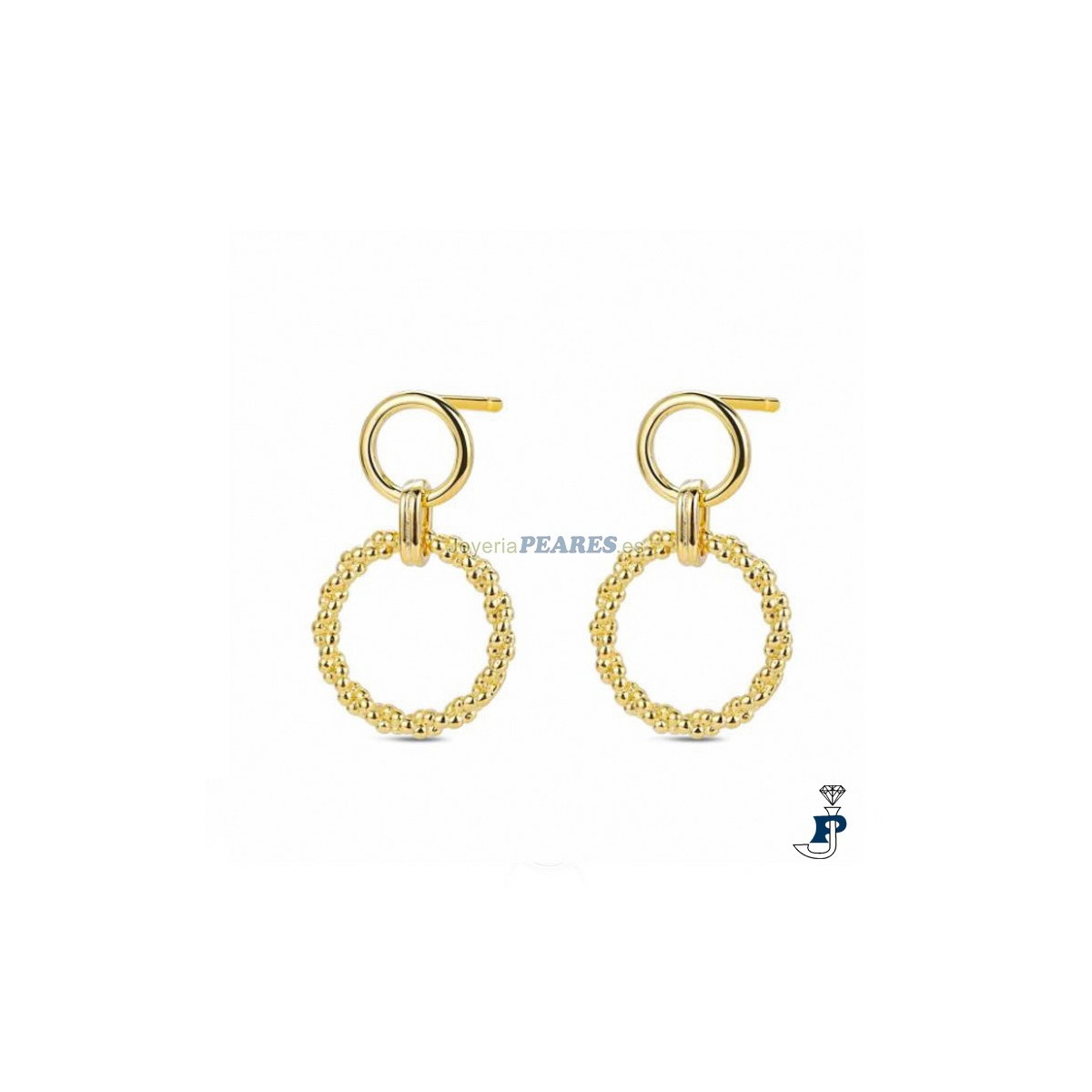 Pendientes PROMOJOYA en plata con un baño de Oro. - 162.9118284