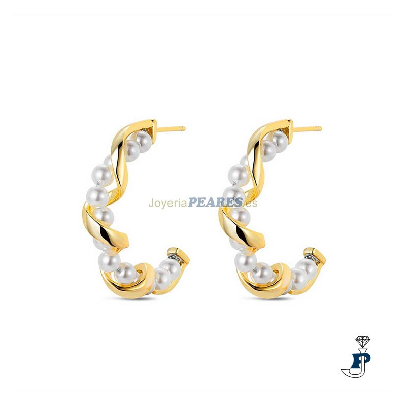 Pendientes de PROMOJOYA fabricados en Plata con un baño de Oro. - 162.9121286