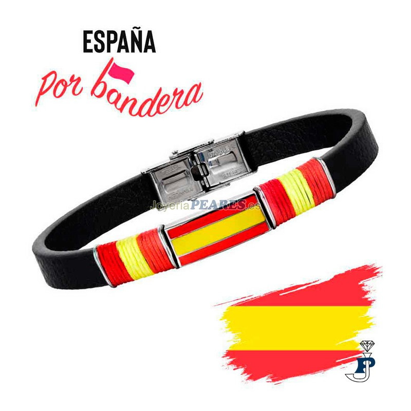 Pulsera de PROMOJOYA en cuero y esmalte. - 162.9121527