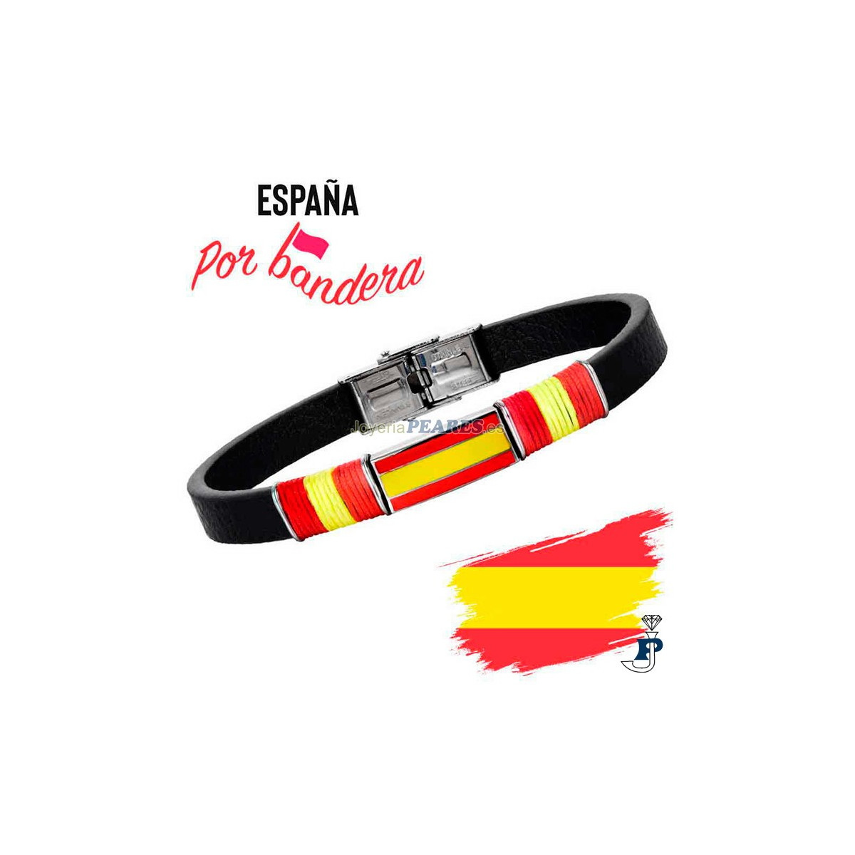 Pulsera de PROMOJOYA en cuero y esmalte. - 162.9121527