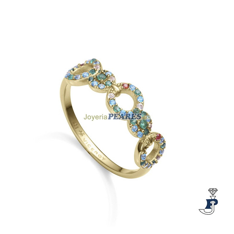 Sortija de VICEROY fabricada en Plata de 1 ª Ley con baño de Oro. - 15120A016-39