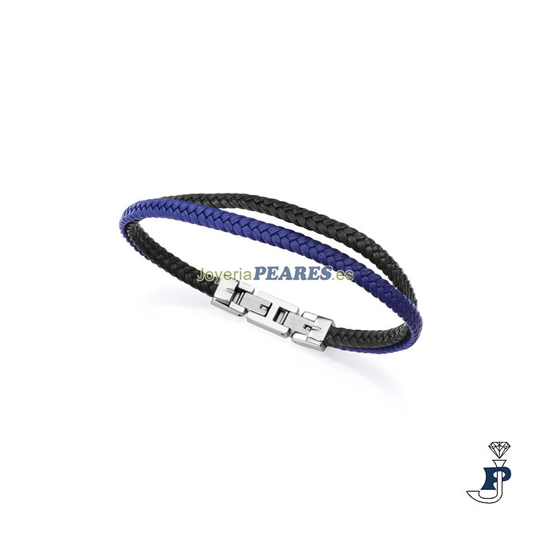 Pulsera de VICEROY fabricada en piel y acero para hombre. - 15168P01013