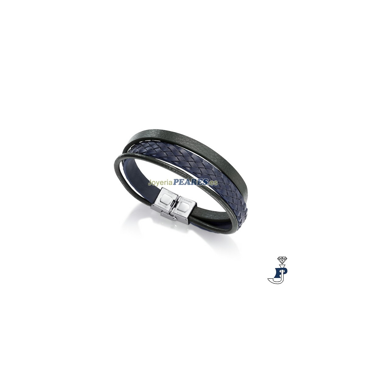 Pulsera VICEROY en piel y acero para hombre. - 75224P01016