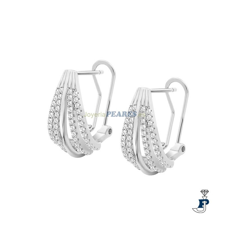 Pendientes de LOTUS SILVER fabricados en Plata de 1ª Ley. - LP3808-4/1