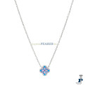 Gargantilla con flor, de MAREA fabricada en Plata de 1ª Ley - D02807/AZ
