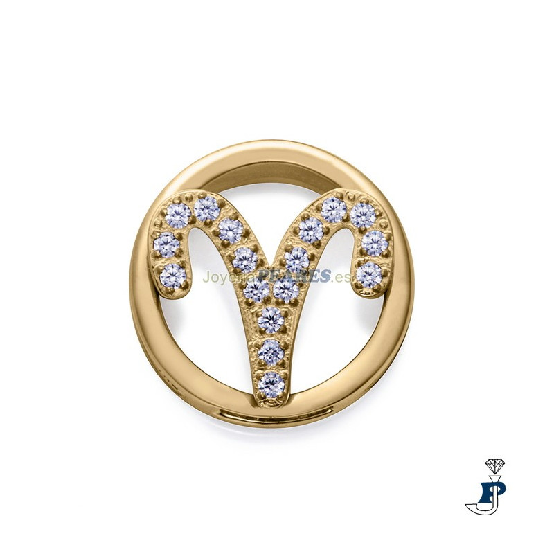 Motivo horóscopo para montar en pulsera personalizable  de VICEROY fabricada en acero con un baño de Oro. - 14271M01012AR
