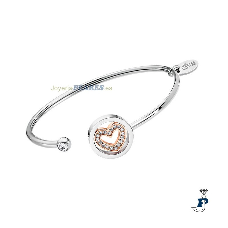 Pulsera de LOTUS STYLE fabricada en acero con corazón. - LS2182/2/2