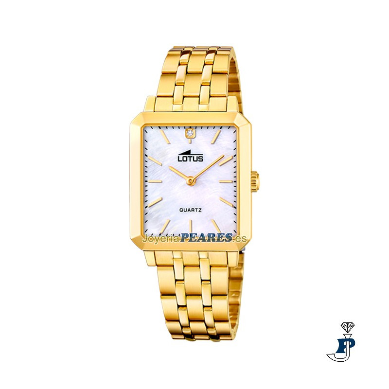 Reloj LOTUS en acero dorado. - 18982/1