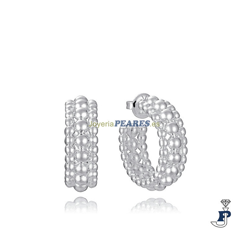 Pendiente acero chapado en plata 999 - 14318E01000