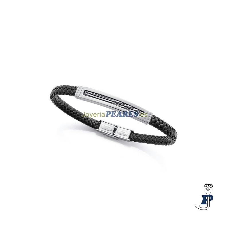 Pulsera cuero y acero para hombre VICEROY. - 15179P01010