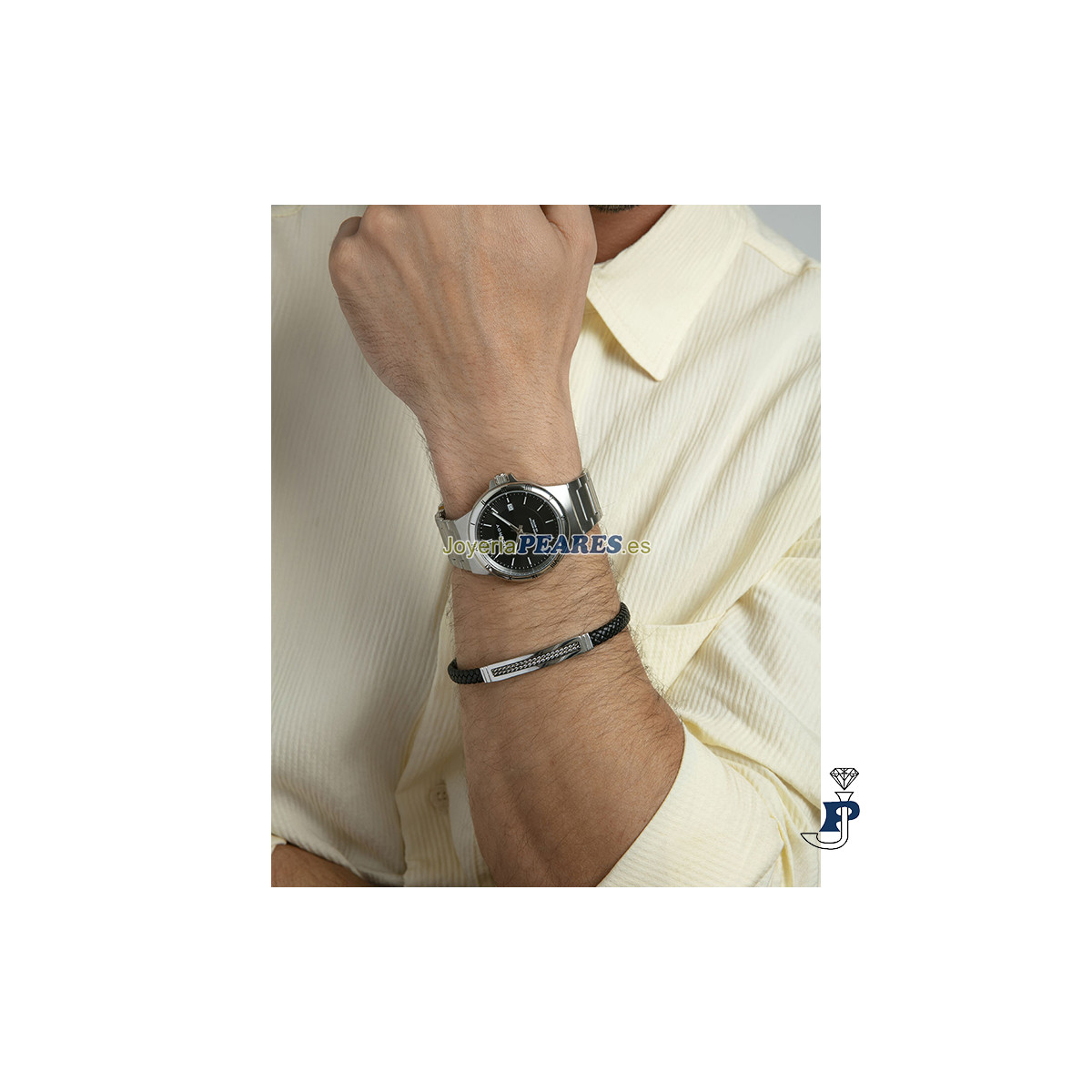 Pulsera cuero y acero para hombre VICEROY. - 15179P01010