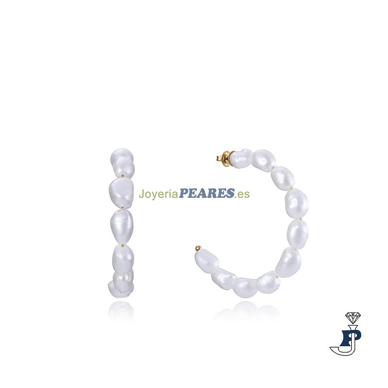 Pendientes VICEROY en acero dorado con perlas. - 1438E09012