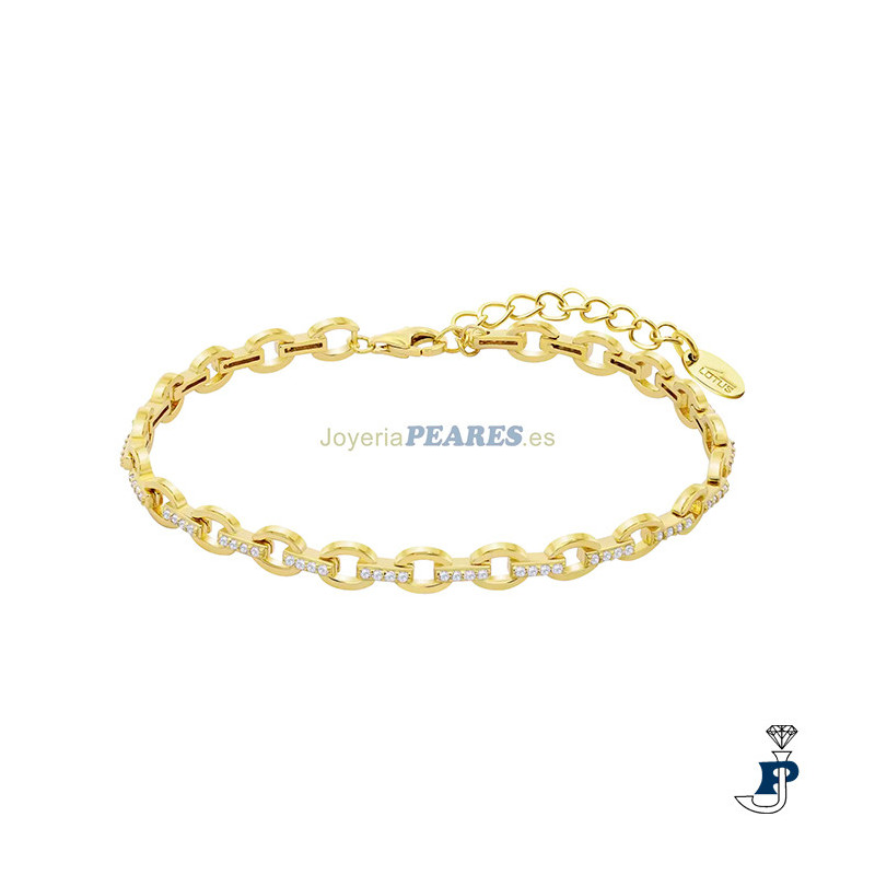 Pulsera de LOTUS SILVER en plata de 1ª Ley con baño de oro. - LP3306-2/2