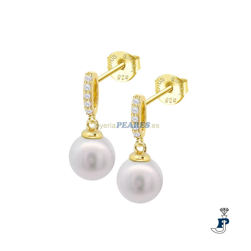 Pendientes LOTUS SILVER con un baño de Oro. - LP3478-4/2