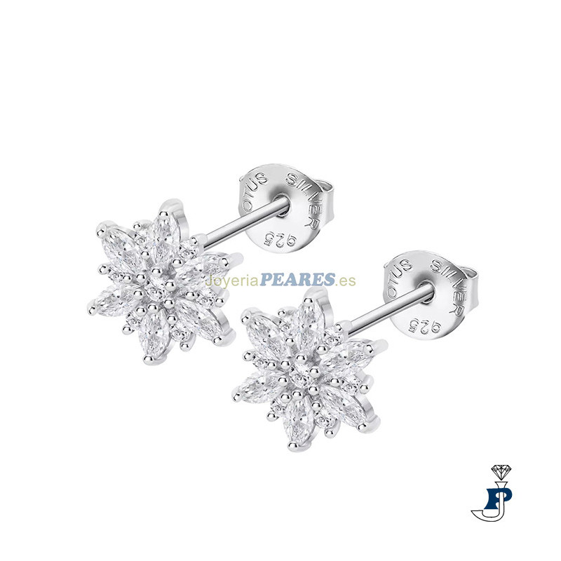 Pendientes LOTUS SILVER en plata de 1º Ley 925ml - LP3827-4/1