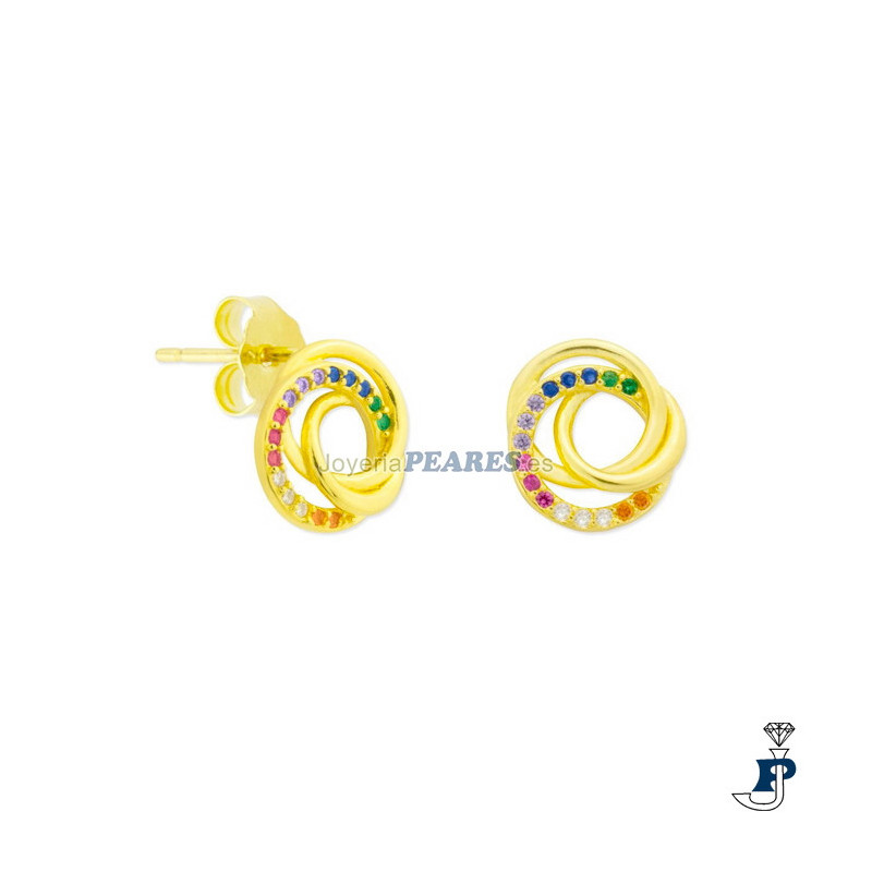 Pendientes en Plata de 1ª Ley con baño de oro - 185.131115A