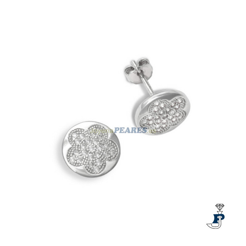 Pendientes en Plata de 1ª Ley forma flor. - 185.131148