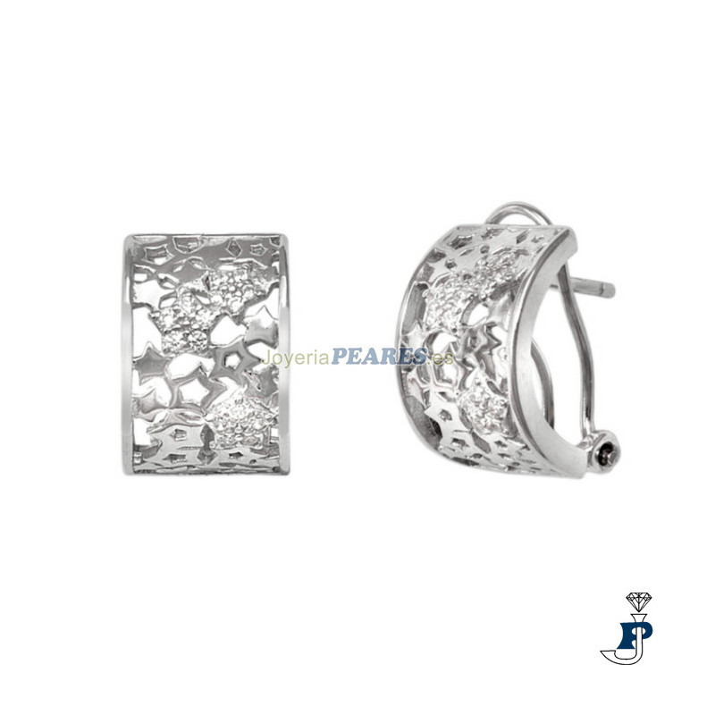 Pendientes Plata de 1ª Ley estrellas con circonitas. - 185.137001