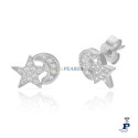 Pendientes estrellas y luna en Plata de 1ª Ley. - 117.AG1746