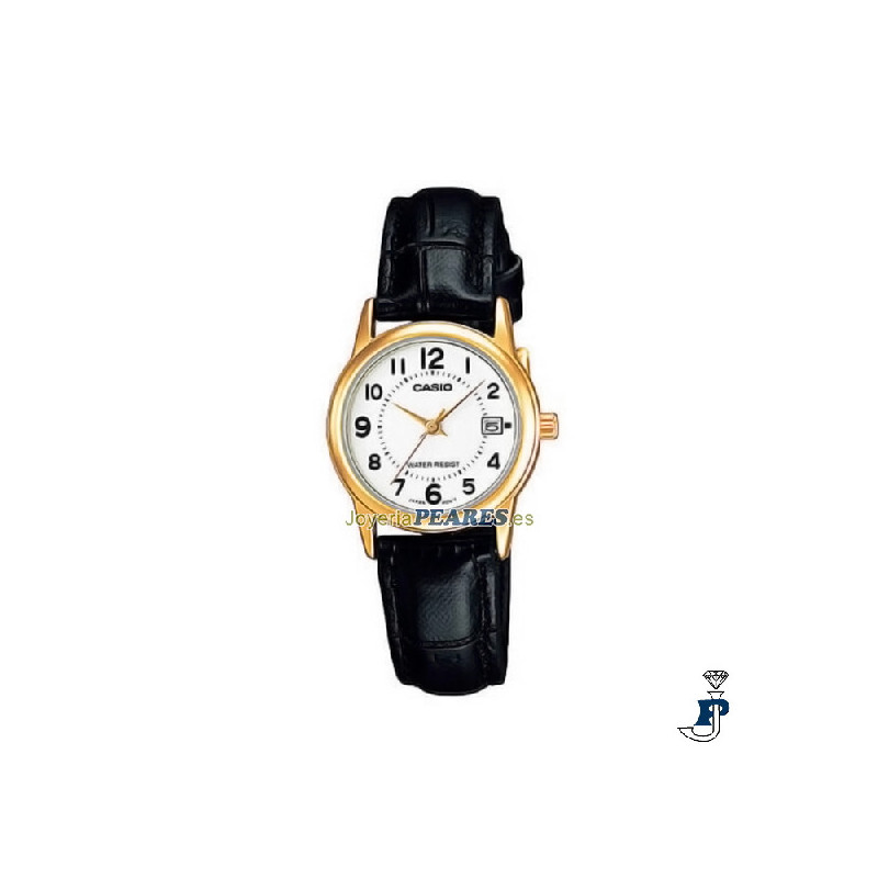 Reloj Casio analógico dorado. - LTP-V002GL-7B