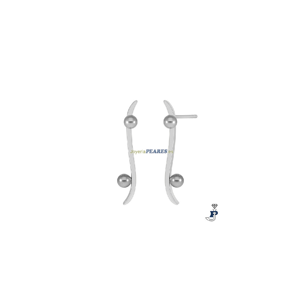 Pendientes de MAREA fabricados en Plata de 1ª Ley rodiada. - D03101/BB
