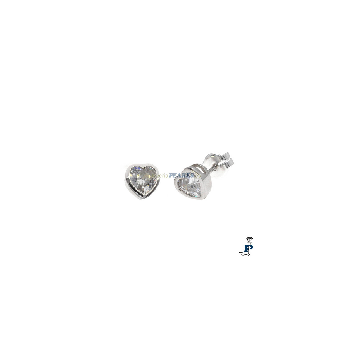 Pendientes corazón en Plata 1ª Ley (925 mls) - 162.9114839