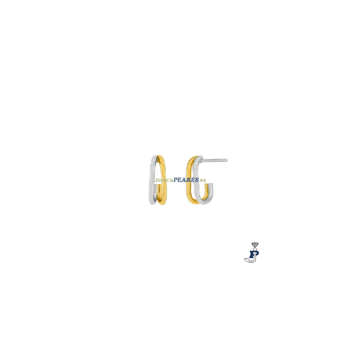 Pendientes de MAREA fabricados en Plata de 1ª Ley, bañados en Oro de 18k. - D03801/BC