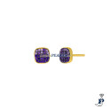 Pendientes de MAREA fabricados en Plata de 1ª Ley bañados en oro 18k - D03801/BI