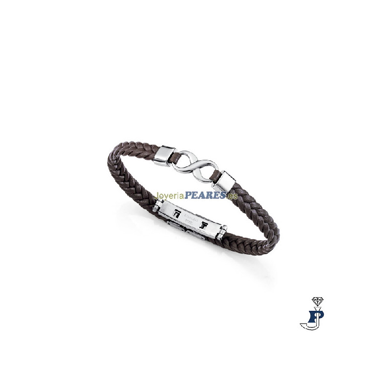 Pulsera de VICEROY en cuero y acero para hombre. - 14331P01011