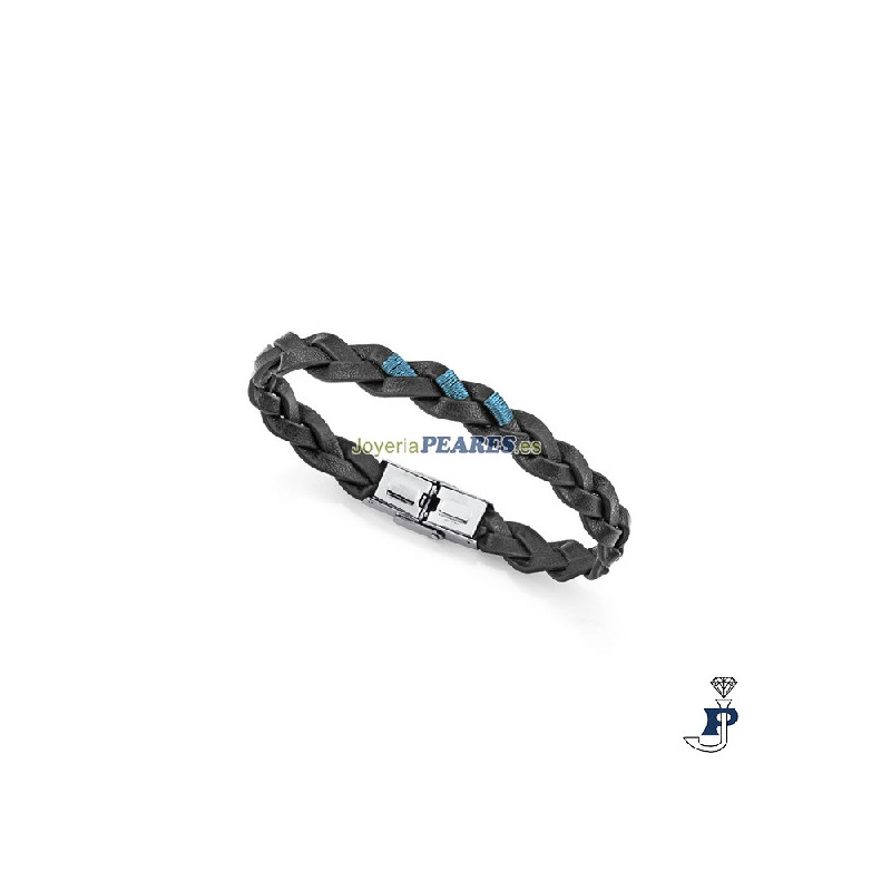 Pulsera cuero y acero para hombre VICEROY. - 14333P01010