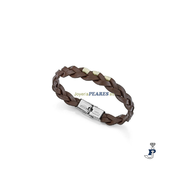 Pulsera cuero y acero para hombre VICEROY. - 14333P01011