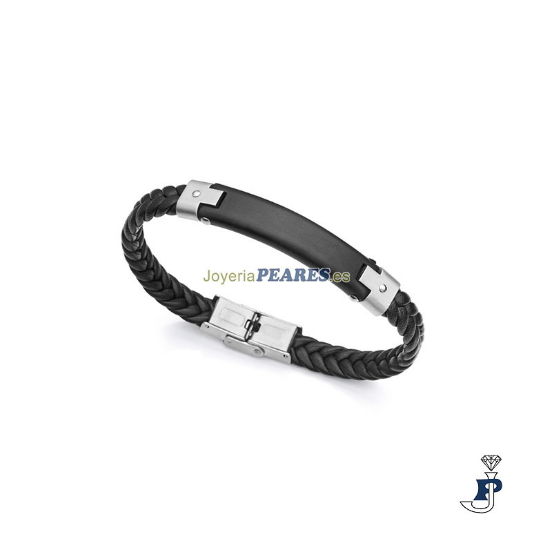 Pulsera de VICEROY en cuero y acero para hombre. - 1485P01010