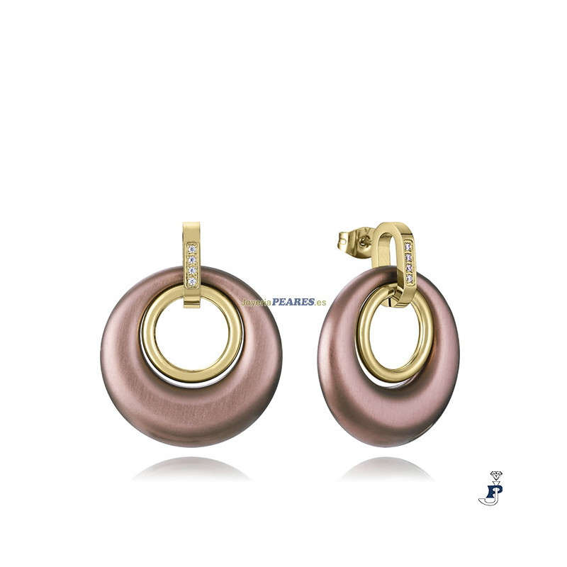 Pendientes VICEROY de acero con IP marrón y dorado. - 15198E01012