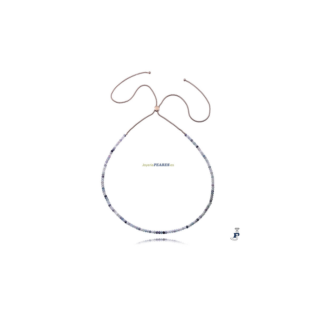 Gargantilla VICEROY de Turmalina y Acero en IP rose gold. - 75411C01019