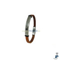 Pulsera  IVOIRE en cuero y acero. - K181/C