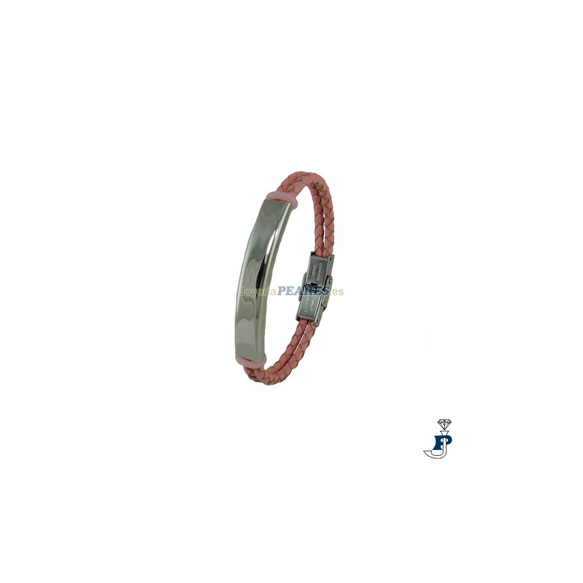 Pulsera  IVOIRE en cuero y acero. - K211