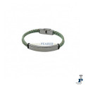 Pulsera  IVOIRE en cuero y acero. - K211/V