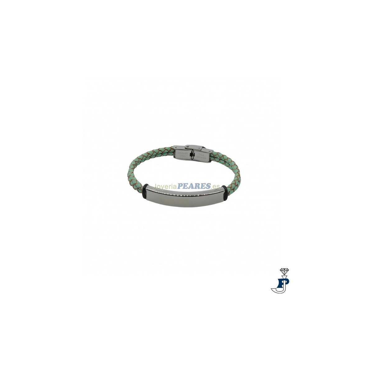 Pulsera  IVOIRE en cuero y acero. - K211/V