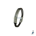 Pulsera  IVOIRE en cuero y acero. - K211/M