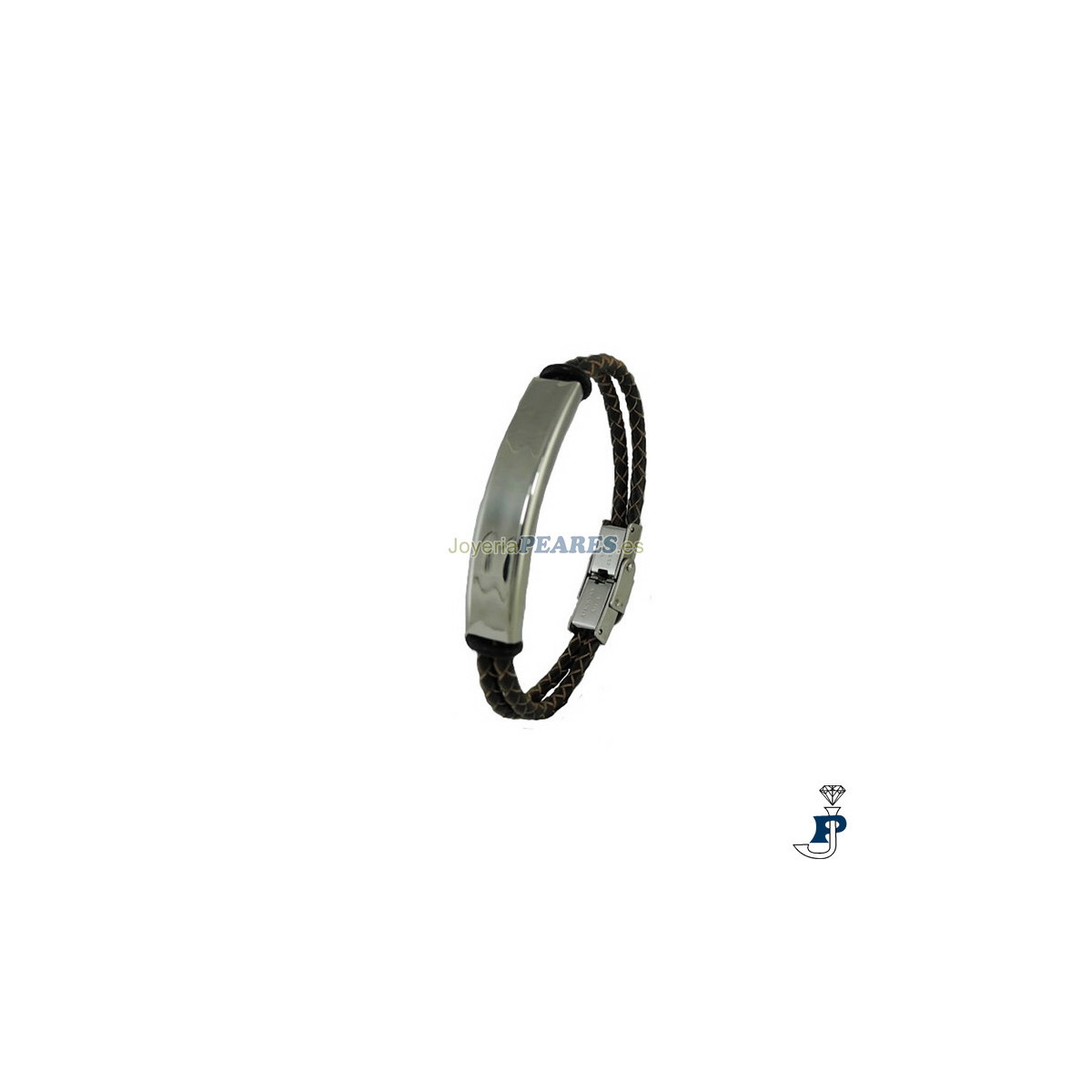 Pulsera  IVOIRE en cuero y acero. - K211/M