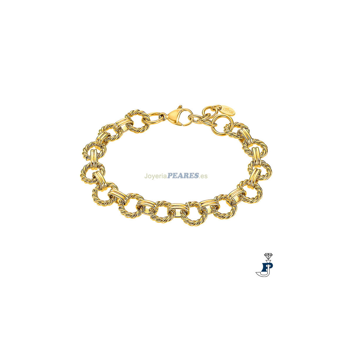 Pulsera Acero con baño de oro de LOTUS. - LS2580/2/2