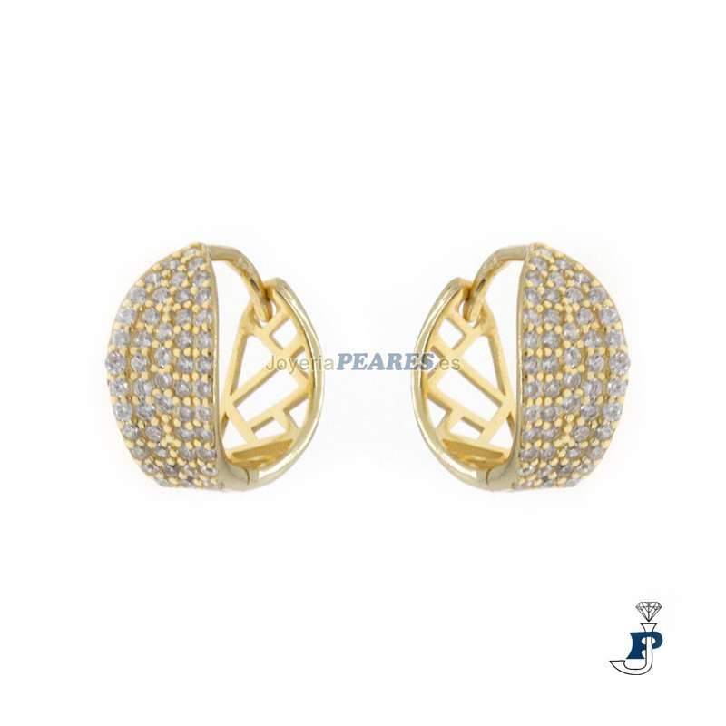 Pendientes de Plata de 1ª Ley con baño de Oro. - 162.9122729