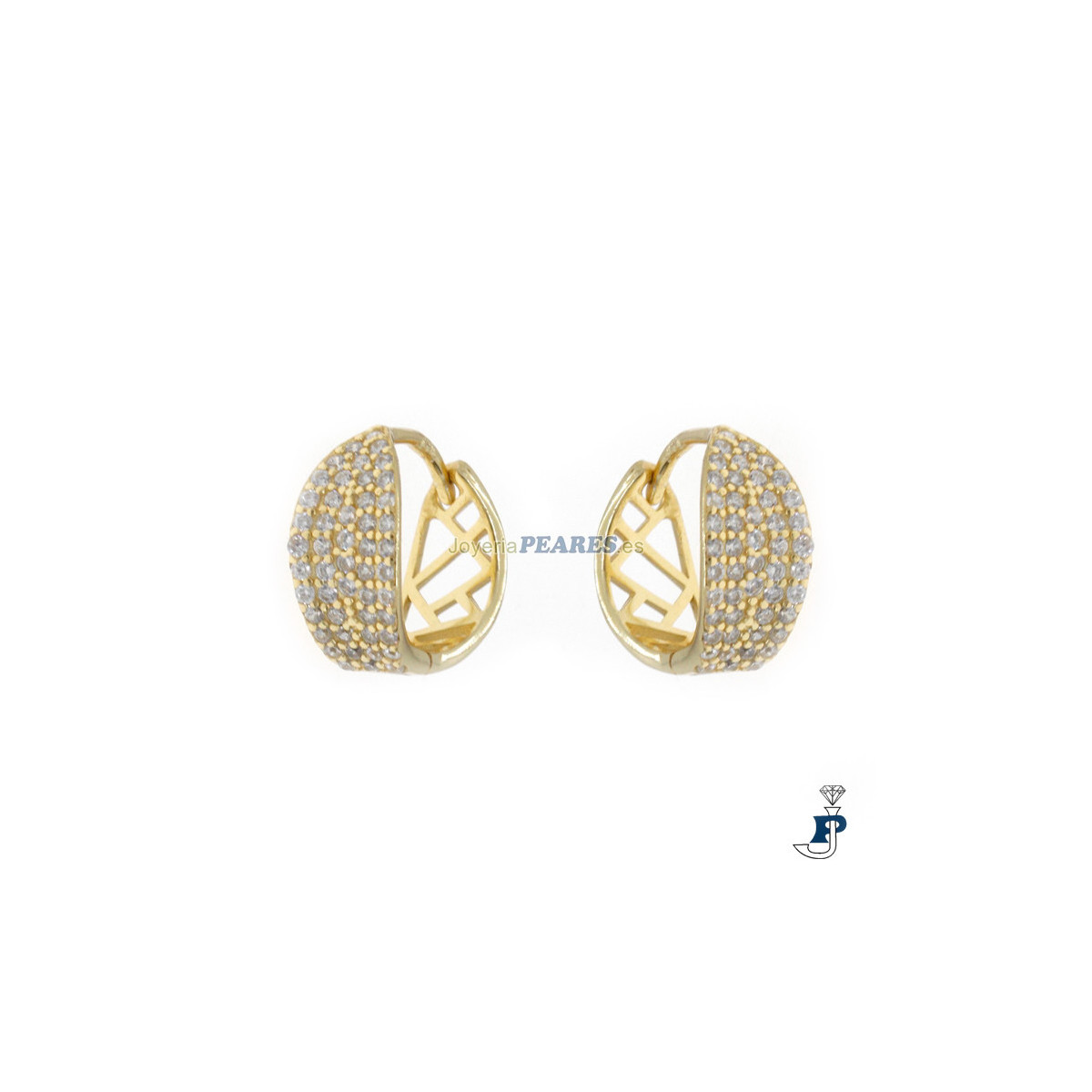 Pendientes de Plata de 1ª Ley con baño de Oro. - 162.9122729